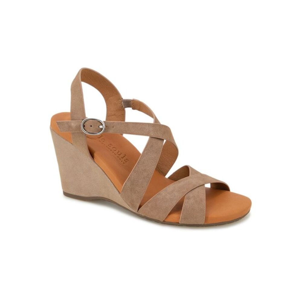 GENTLE SOULS KENNETH COLE Womens Brown Isla Wedge Sandal 9.5 M